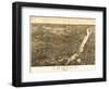 Troy, New York - Panoramic Map-Lantern Press-Framed Art Print