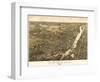 Troy, New York - Panoramic Map-Lantern Press-Framed Art Print