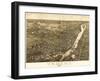 Troy, New York - Panoramic Map-Lantern Press-Framed Art Print