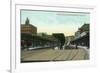 Troy, New York - South Entrance View of Railroad Station-Lantern Press-Framed Art Print