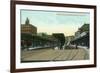 Troy, New York - South Entrance View of Railroad Station-Lantern Press-Framed Art Print