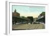 Troy, New York - South Entrance View of Railroad Station-Lantern Press-Framed Art Print