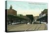 Troy, New York - South Entrance View of Railroad Station-Lantern Press-Stretched Canvas