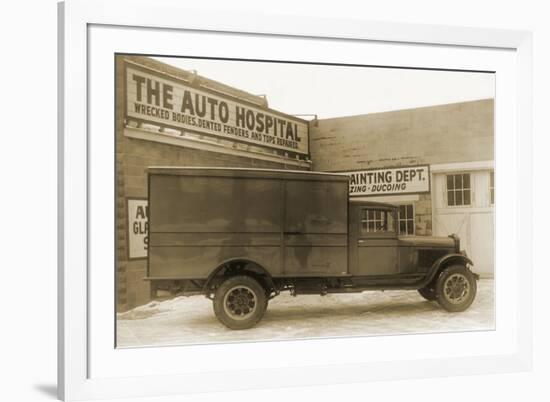 Truck at the Auto Hospital-null-Framed Art Print