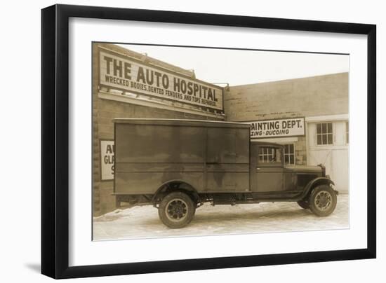 Truck at the Auto Hospital-null-Framed Art Print