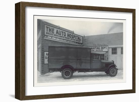 Truck at the Auto Hospital-null-Framed Art Print