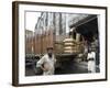 Truck Drivers in Front of Tea Sacks Being Unloaded at Kolkata Port-Eitan Simanor-Framed Photographic Print