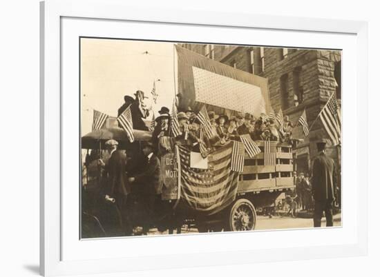 Truck in Parade with Flags-null-Framed Art Print