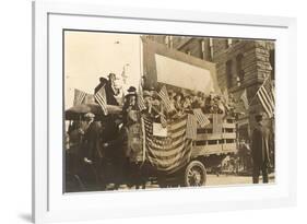 Truck in Parade with Flags-null-Framed Art Print