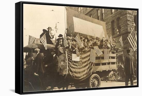 Truck in Parade with Flags-null-Framed Stretched Canvas