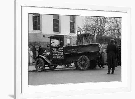 Truck Marked as the Turkey Special Delivers a Turkey to the White House for Thanksgiving-null-Framed Art Print