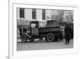 Truck Marked as the Turkey Special Delivers a Turkey to the White House for Thanksgiving-null-Framed Art Print