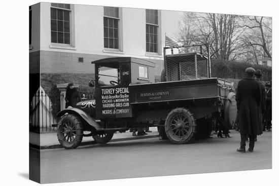 Truck Marked as the Turkey Special Delivers a Turkey to the White House for Thanksgiving-null-Stretched Canvas