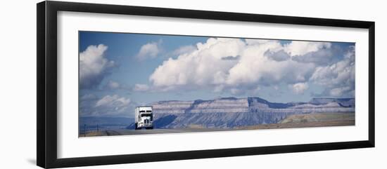Truck on the Road, Interstate 70, Green River, Utah, USA-null-Framed Photographic Print