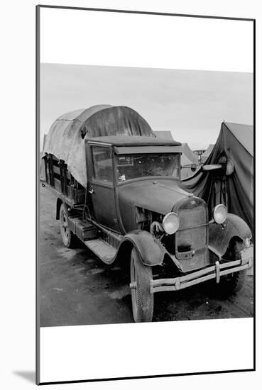 Truck Parked by Tent in Fsa Site-Dorothea Lange-Mounted Art Print