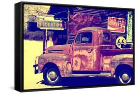 Truck - Route 66 - Gas Station - Arizona - United States-Philippe Hugonnard-Framed Stretched Canvas