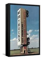 Truck Standing Vertically-null-Framed Stretched Canvas