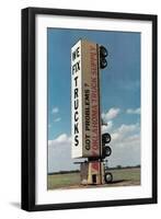 Truck Standing Vertically-null-Framed Art Print