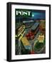 "Truck Stop Diner" Saturday Evening Post Cover, October 10, 1953-Ben Kimberly Prins-Framed Giclee Print