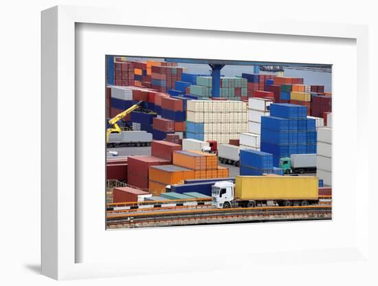 Truck Transport Container to a Warehouse near the Sea-soleg_1974-Framed Photographic Print