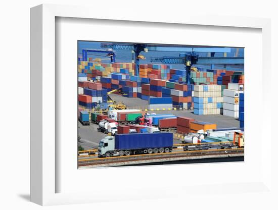 Truck Transport Container to a Warehouse near the Sea-soleg_1974-Framed Photographic Print