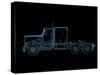 Truck X-Ray Blue Transparent Isolated on Black-sauliusl-Stretched Canvas