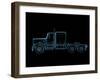 Truck X-Ray Blue Transparent Isolated on Black-sauliusl-Framed Art Print
