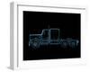 Truck X-Ray Blue Transparent Isolated on Black-sauliusl-Framed Art Print