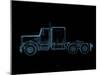 Truck X-Ray Blue Transparent Isolated on Black-sauliusl-Mounted Art Print