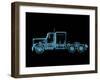 Truck X-Ray Blue Transparent Isolated on Black-sauliusl-Framed Art Print