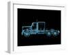 Truck X-Ray Blue Transparent Isolated on Black-sauliusl-Framed Art Print