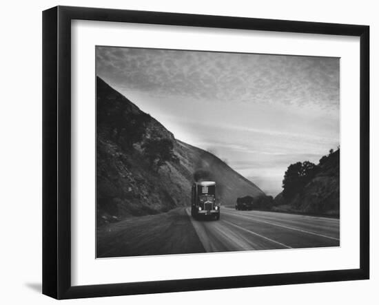 Trucking over Grapeline from L. A. and San Francisco-Peter Stackpole-Framed Photographic Print