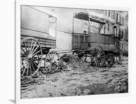 Trucks Abandoned on Street Curb-Riis-Framed Photographic Print
