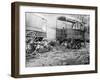 Trucks Abandoned on Street Curb-Riis-Framed Photographic Print