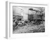 Trucks Abandoned on Street Curb-Riis-Framed Photographic Print