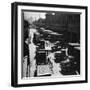 Trucks Clog Roadway in Front of Street-Level Entrances to Long Row of Hudson River Piers on West St-Andreas Feininger-Framed Photographic Print