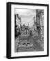 Trucks Driving Through the Ruined Town of Falaise-null-Framed Photographic Print