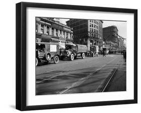 Trucks in Market Street, San Francisco, USA, C1922-null-Framed Photographic Print