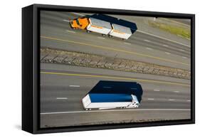 Trucks Moving on a Highway, Interstate 80, Park City, Utah, USA-null-Framed Stretched Canvas