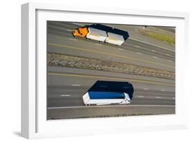 Trucks Moving on a Highway, Interstate 80, Park City, Utah, USA-null-Framed Photographic Print