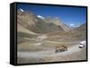 Trucks on Baralacha Pass, Road Only Open Three Months of Year, Ladakh, India-Tony Waltham-Framed Stretched Canvas