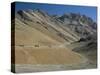 Trucks on the Lachalang Pass, Zanskar People on Horse Trail, Ladakh, India-Tony Waltham-Stretched Canvas