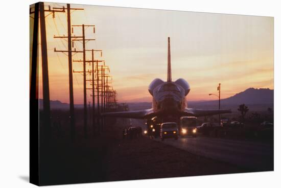 Trucks Towing the Shuttle Columbia-Bob Flora-Stretched Canvas