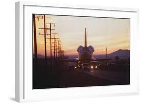 Trucks Towing the Shuttle Columbia-Bob Flora-Framed Photographic Print