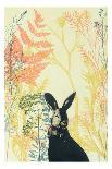 Wild Bunny in a Shiny Coral Garden-Trudy Rice-Art Print