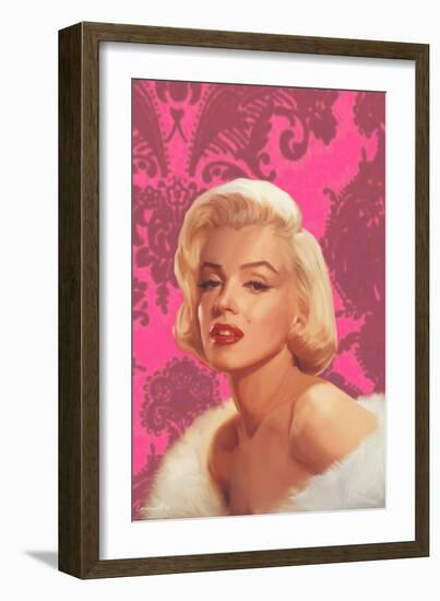 True Blue Marilyn in Pink-Chris Consani-Framed Art Print