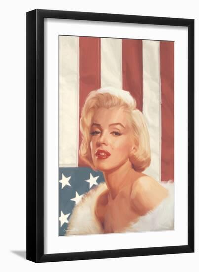 True Blue Marilyn in Pink-Chris Consani-Framed Art Print