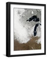 True-Color Image of Snow Stretching from Misouri North to Canada-null-Framed Photographic Print