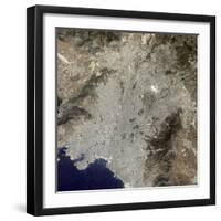 True-Color Satellite View of Central Athens, Greece-null-Framed Photographic Print