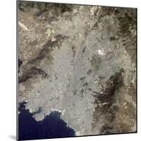 True-Color Satellite View of Central Athens, Greece-null-Mounted Photographic Print